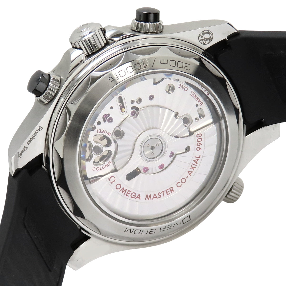 210.32.44.51.01.001 海马系列300米潜水表 同轴擒纵系统 精钢/橡胶 自动上链 黑色