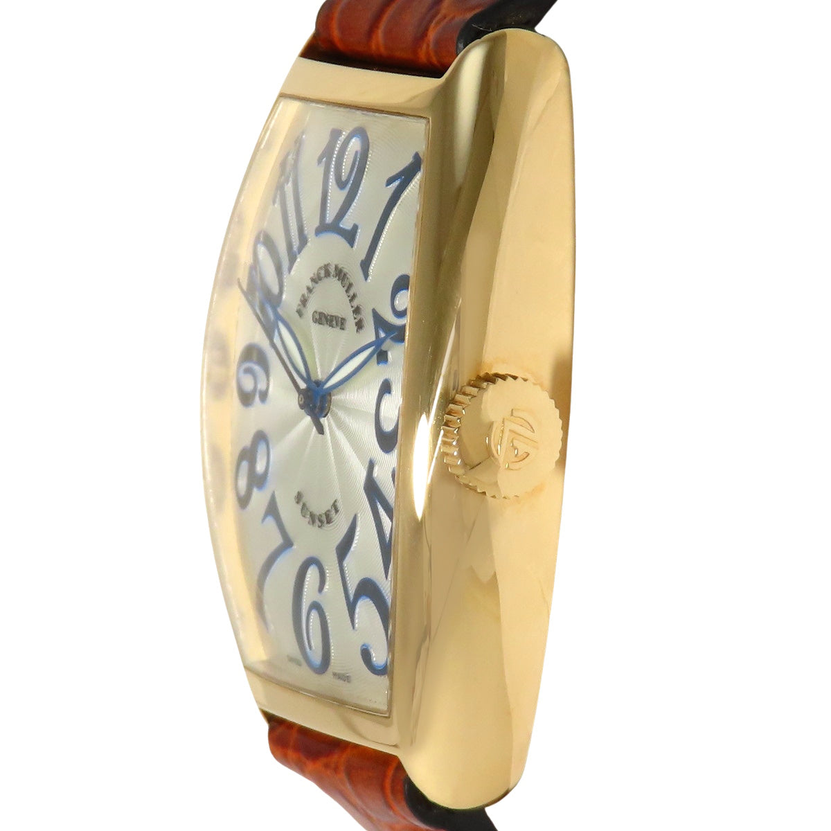 5850SC 吨诺曲线日落金表壳/皮革 自动上链 银色表盘