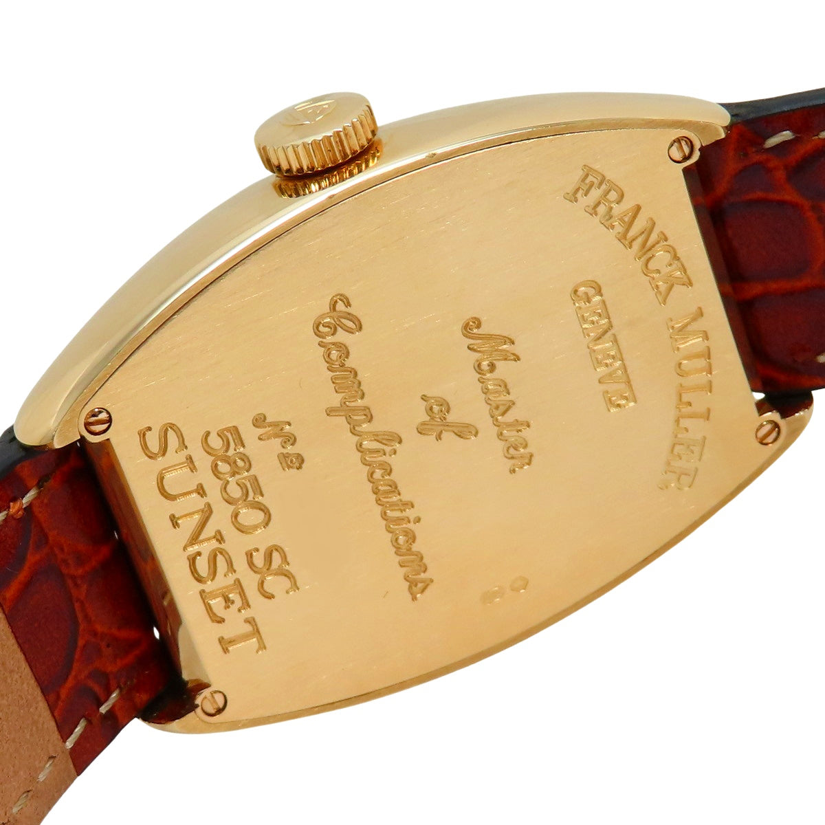 5850SC 吨诺曲线日落金表壳/皮革 自动上链 银色表盘