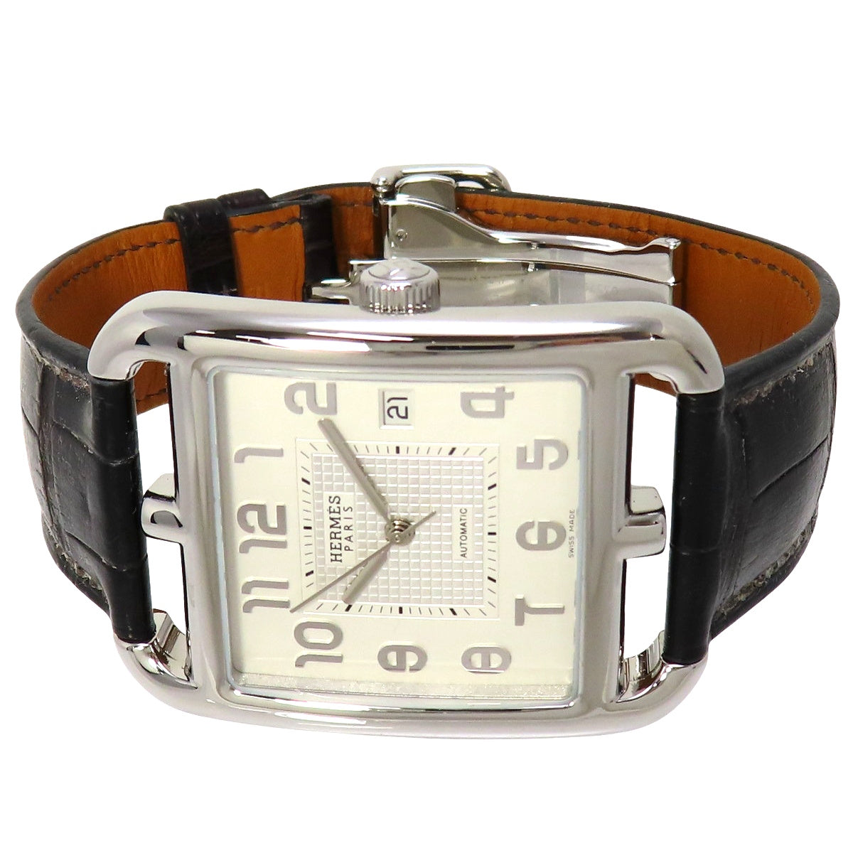 Cape Cod机械CD6.710不锈钢/皮革白色自动男士腕表