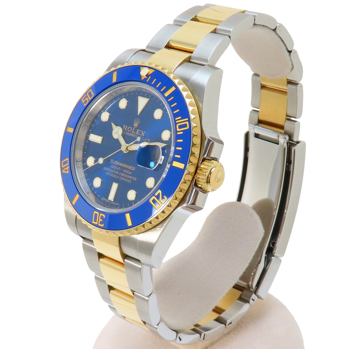 116613LB 潜航者日历型腕表,黄金/不锈钢材质,随机编号,自动上链,2020年8月购入,蓝金表壳