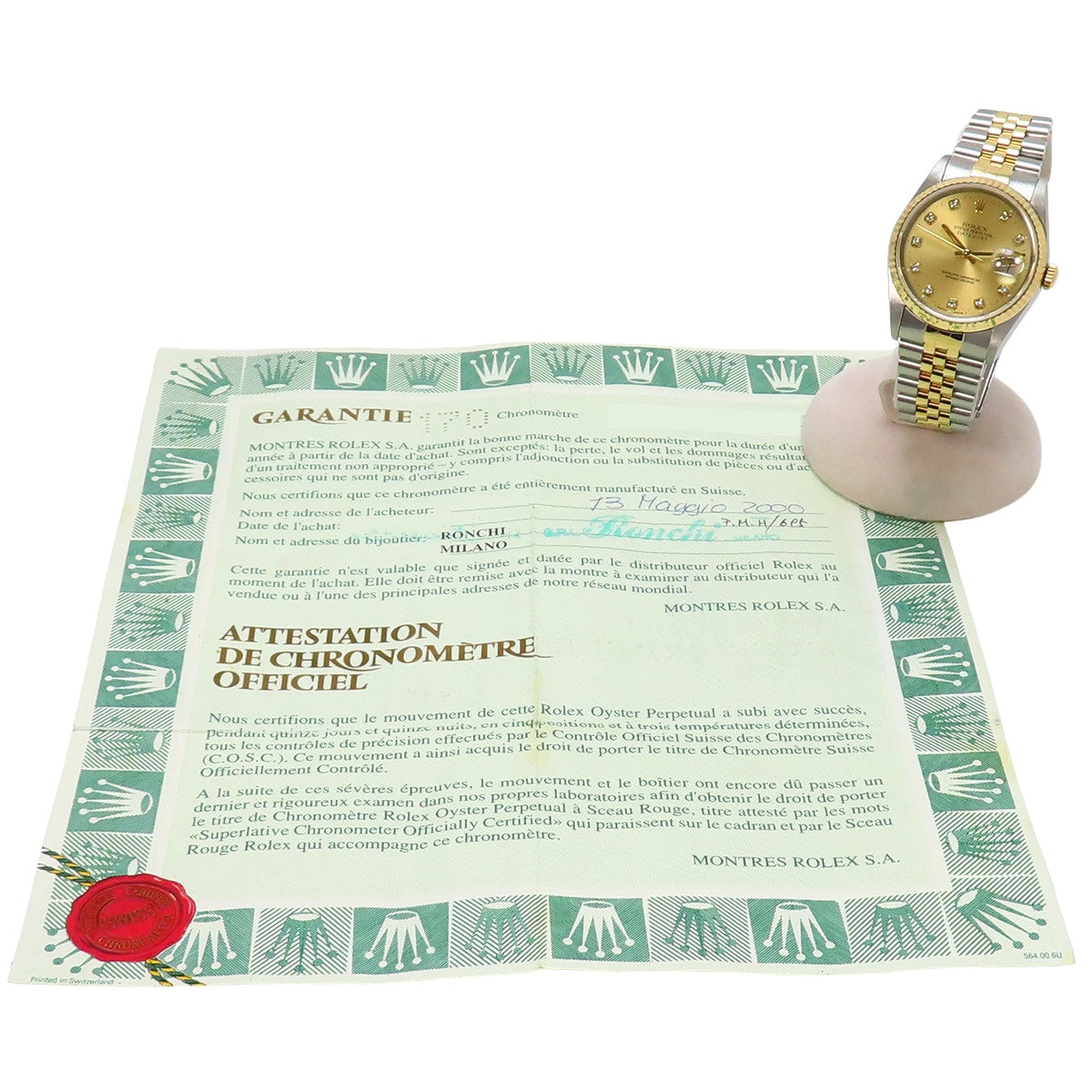 16233G 日志型腕表 YG/SS 自动上链 香槟金 10PD