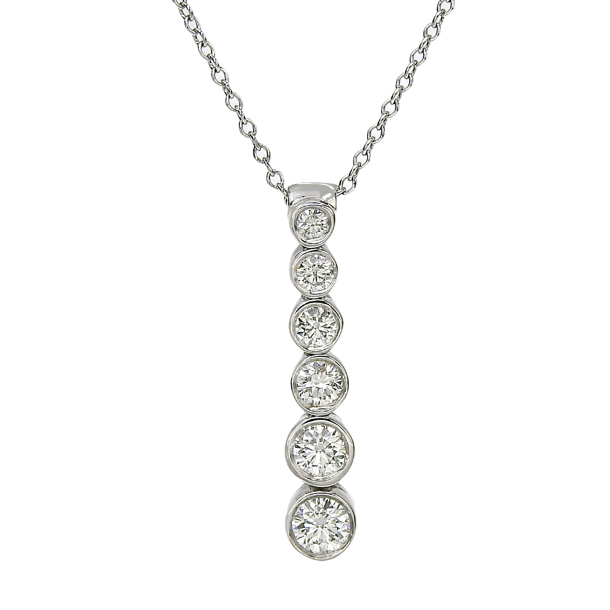 Jazz Graduated Necklace, Diamond, Pt950 Platinum, 6PD