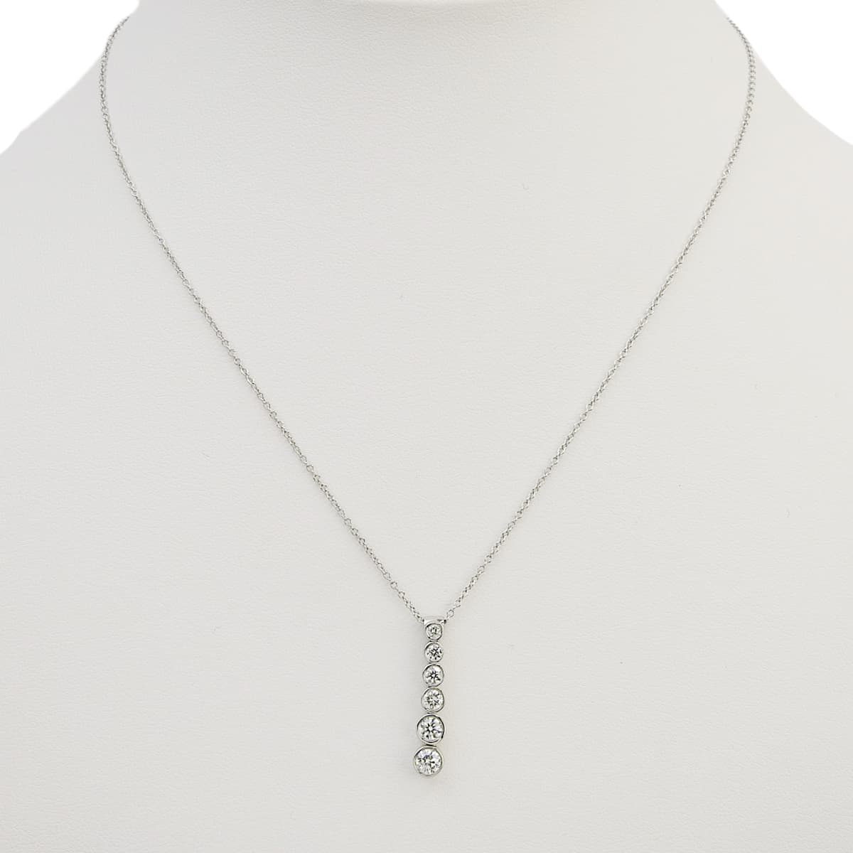Jazz Graduated Necklace, Diamond, Pt950 Platinum, 6PD