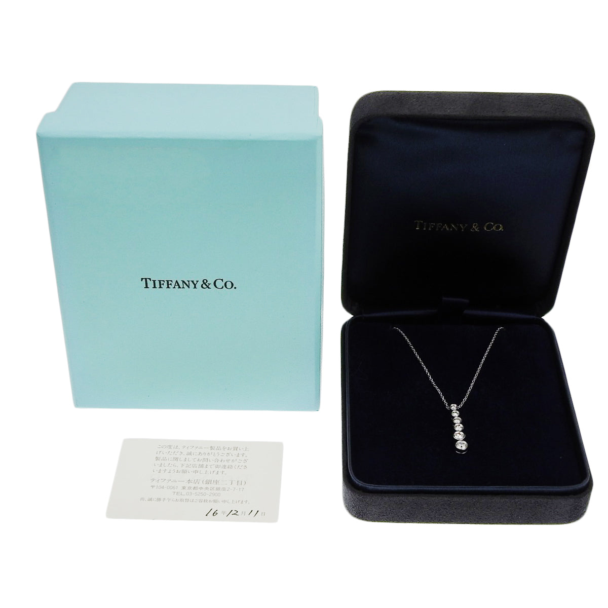 Jazz Graduated Necklace, Diamond, Pt950 Platinum, 6PD