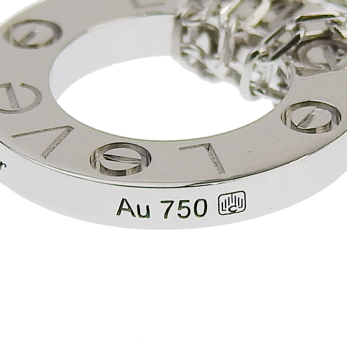 LOVE サークル ネックレス ダイヤモンド K18 ホワイトゴールド WG ジュエリー アクセサリー ラブネックレス 2PD