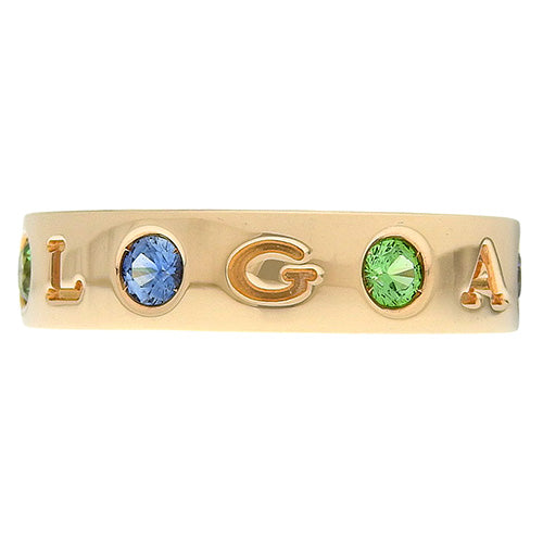 Roman Sorbet Ring, Sapphire, Green Garnet, and Diamond, 18K Pink Gold, PG