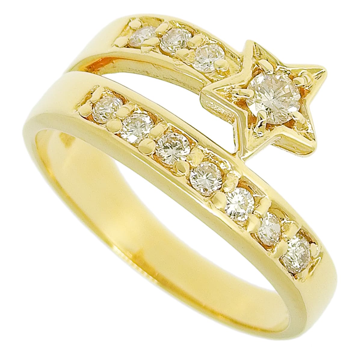 Diamond Sterling D0.30 K18 Yellow Gold YG Star Motif