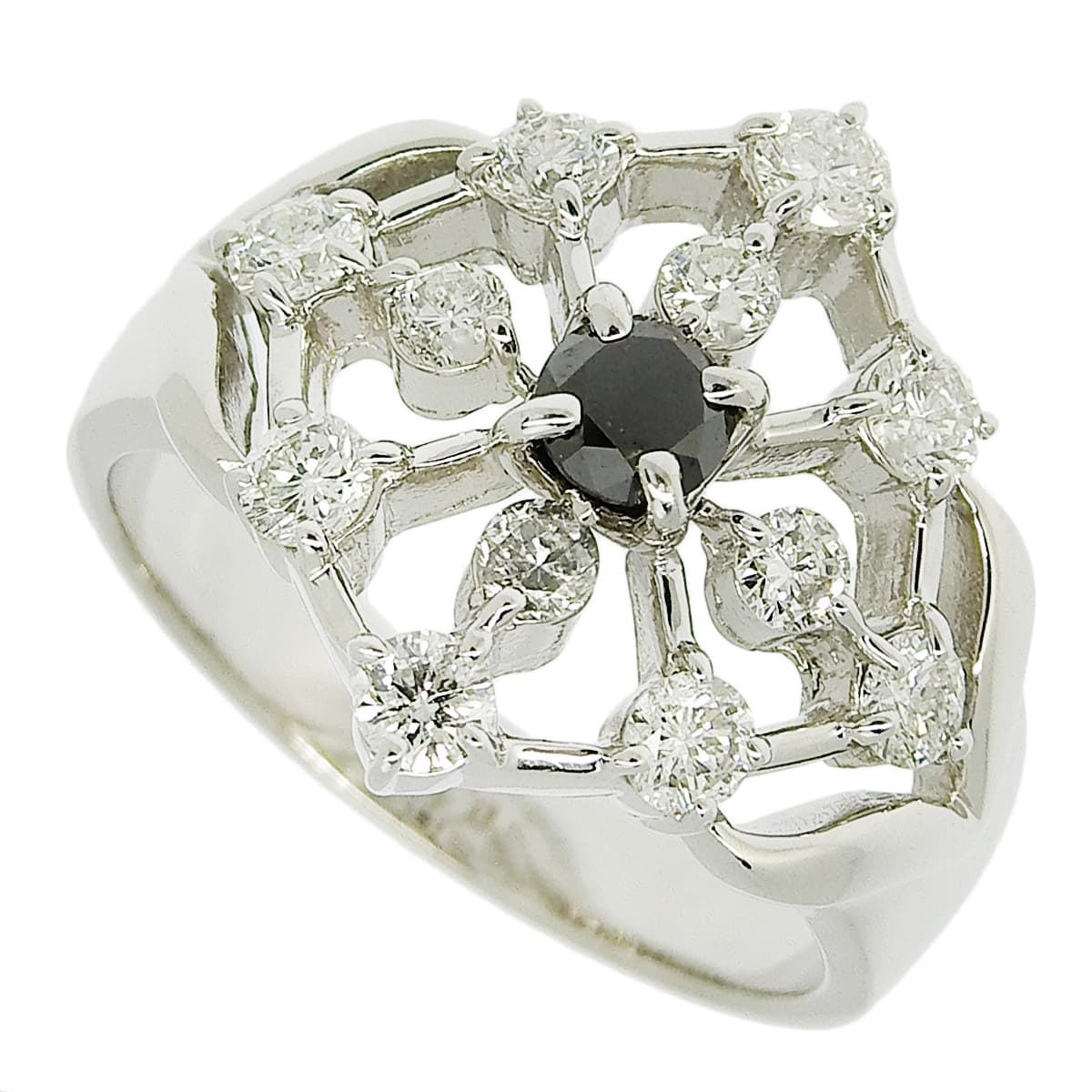 Black Diamond Diamond Ring D1.00 K18 White Gold WG