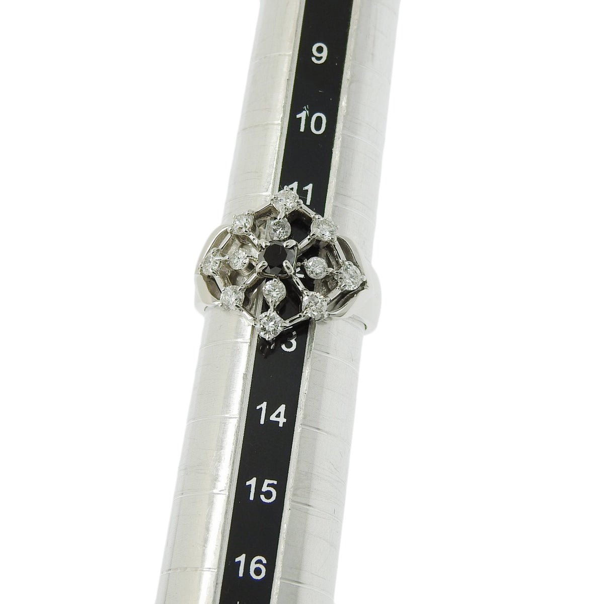 ブラックダイヤ ダイヤモンド リング D1.00 K18 ホワイトゴールド WG