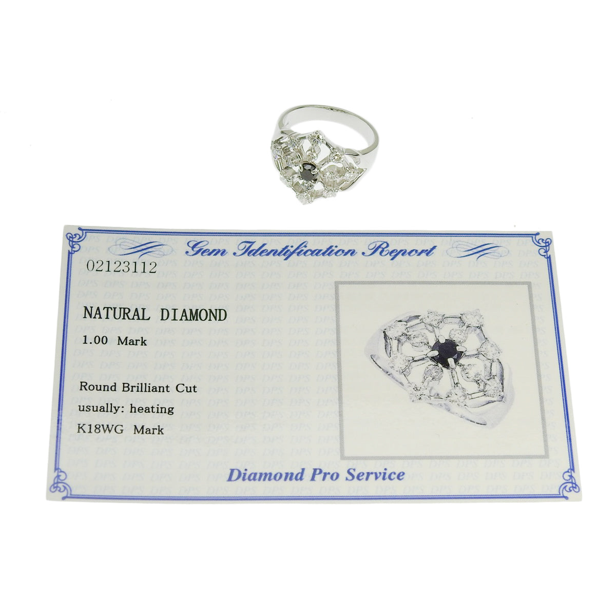 ブラックダイヤ ダイヤモンド リング D1.00 K18 ホワイトゴールド WG