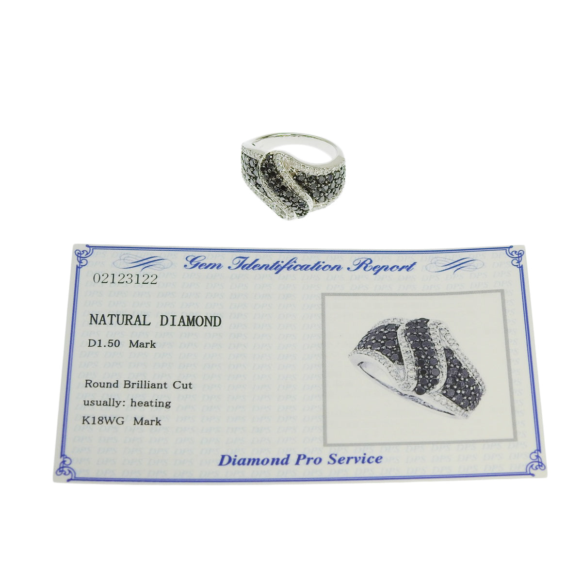 黑钻石钻石戒指 D1.50 K18 白金 WG