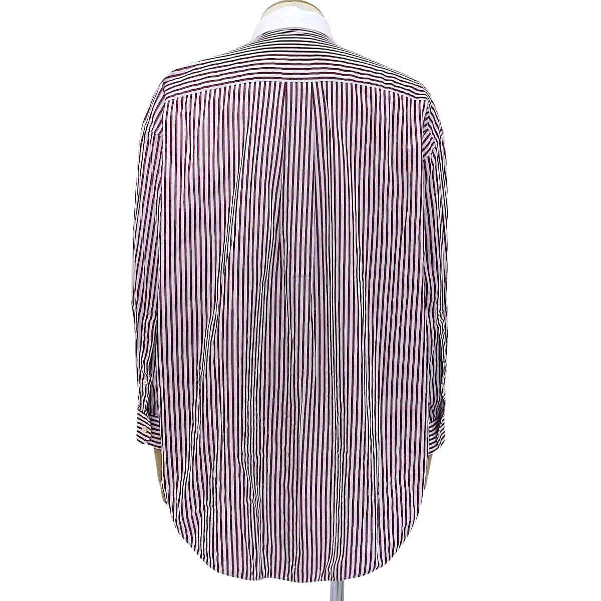 ストライプ ロゴ刺繍 オーバーサイズシャツ 36