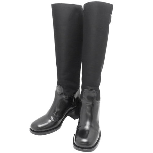 Long boots, size 36 1/2, zipper, triangle logo