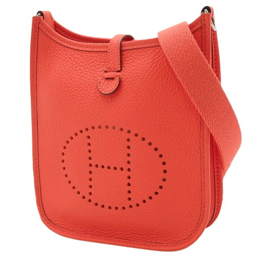 Evelyn TPM Taurillon Clemence Leather Strap with Palladium Hardware and Rose Texas W Stamp