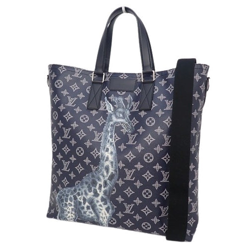 Chapman Brothers 皮革 Monogram Savannah 长颈鹿手提包,搭配 Monogram Savannah 帆布踝带设计 M54127