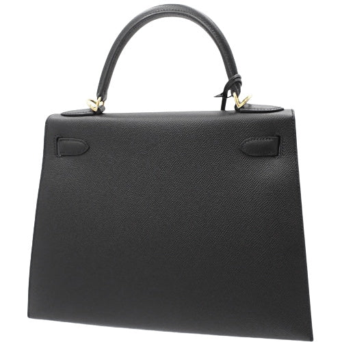 Kelly 28 (outside stitching) Veau Epsom Noir A stamp