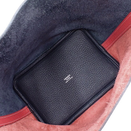 Picotin Lock PM Cazac Taurillon Clemence Leather Strap with Palladium Hardware, Rose Extreme Blue Nuit, Y Stamp