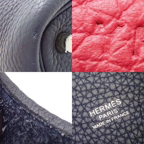 Picotin Lock PM Cazac Taurillon Clemence 皮革表带配钯金配件、玫瑰蓝夜光、Y 印章