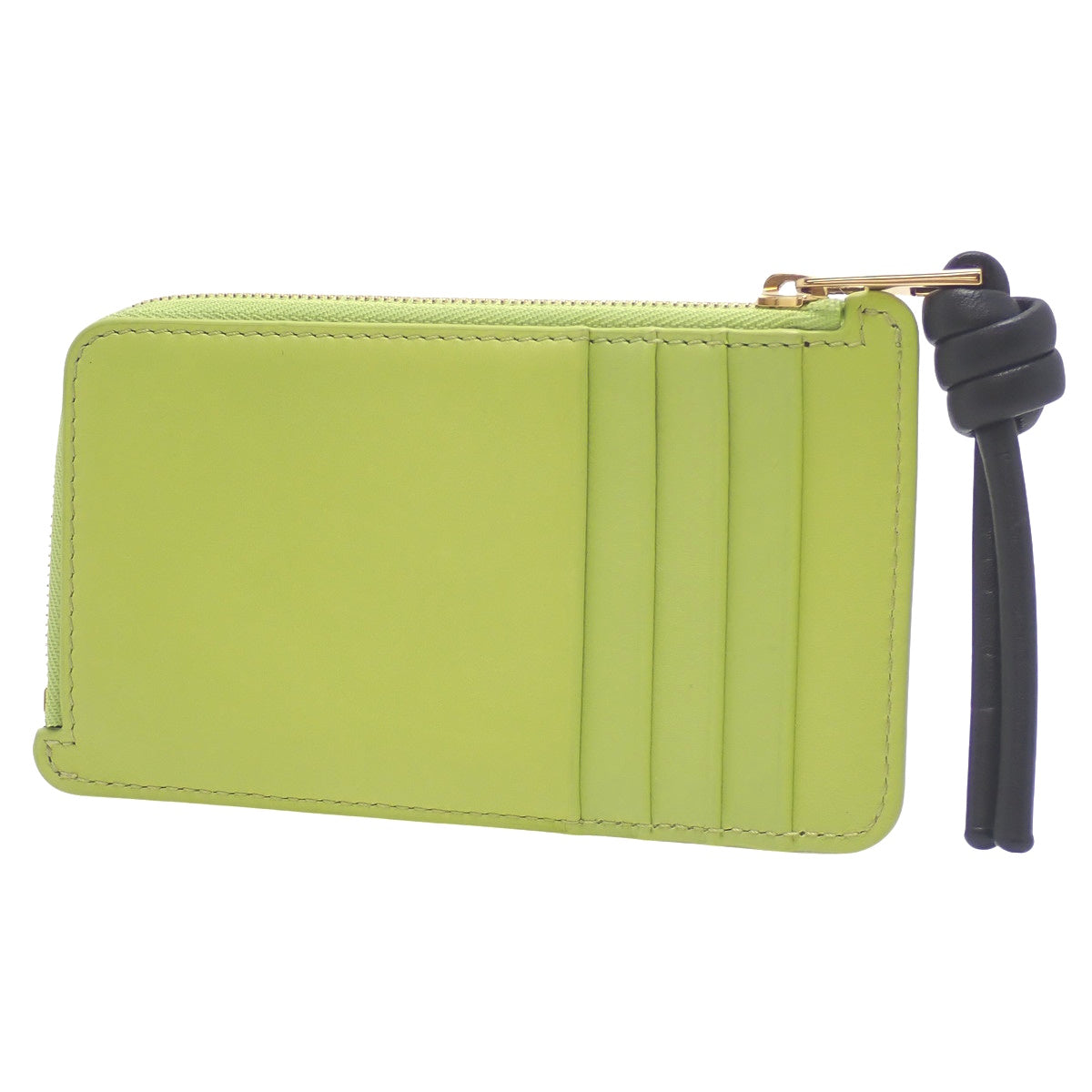 Knot Coin Card Holder in Leather, Green and Black