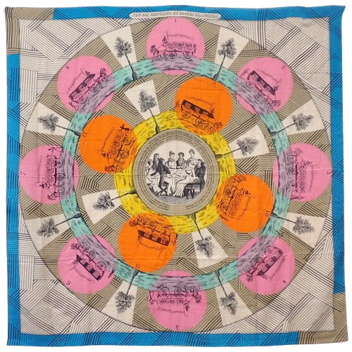 "The Game of Omnibus and the White Lady" Carré 140, Horse-Drawn Carriage, Cashmere and Silk