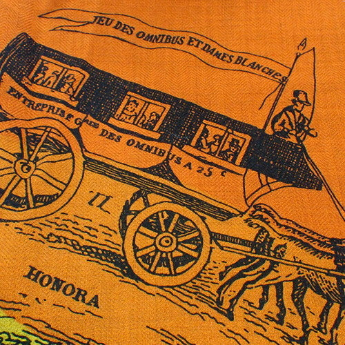 JEU DES OMNIBUS ET DAMES BLANCHES オムニバスと白い貴婦人のゲーム カレ140 馬車 カシミヤ シルク