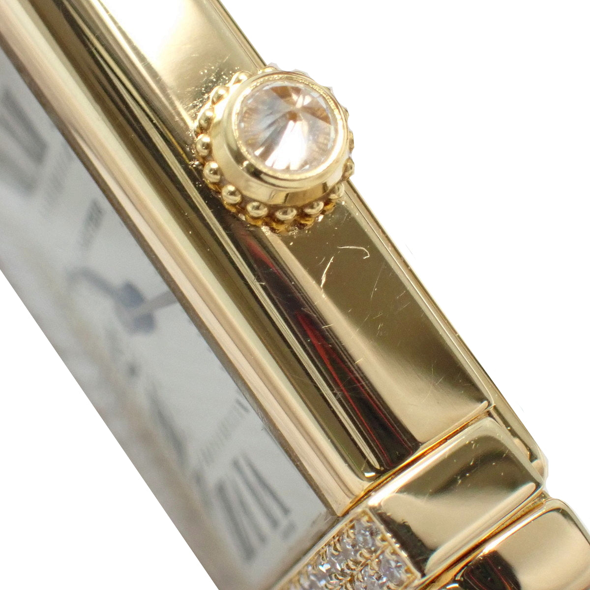 WA103051 坦克系列腕表 YG/皮革 石英 白色 钻石表圈