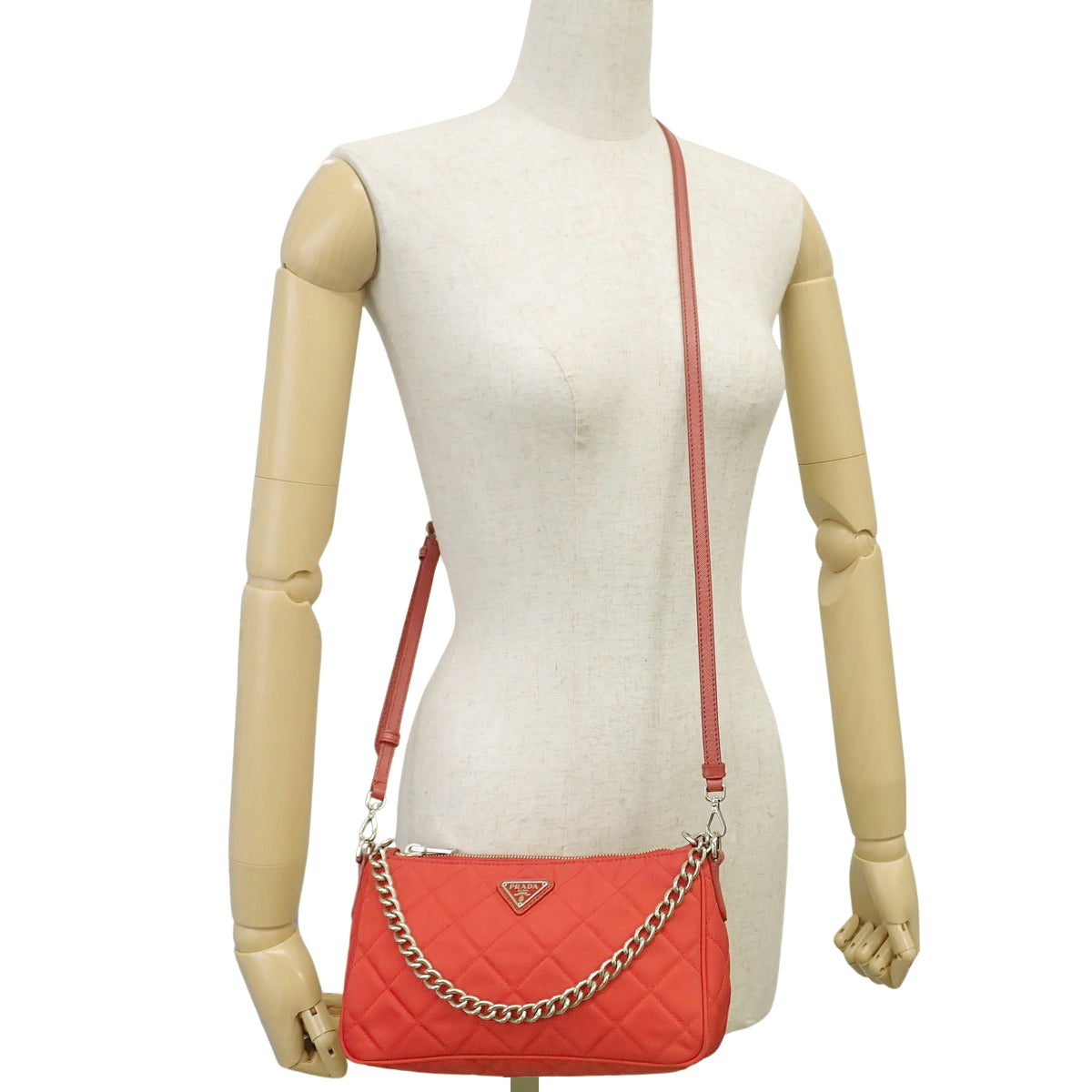 キルティング 2WAYバッグ ナイロン レッド 1BH026