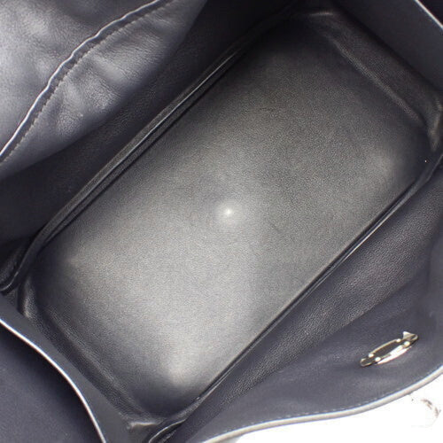 Lindy 30 Traceage Swift 皮革表带,钯金金属配件,靛蓝/黑色/Terre Bateau,C 印章