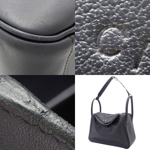 Lindy 30 Traceage Swift 皮革表带,钯金金属配件,靛蓝/黑色/Terre Bateau,C 印章