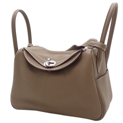 Lindy 26 Taurillon Clemence Leather, Palladium Hardware, Etoupe/Etoupe, C Stamp