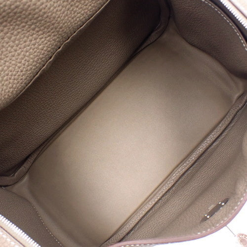 Lindy 26 Taurillon Clemence 皮革,钯金配件,Etoupe/Etoupe,C 印章