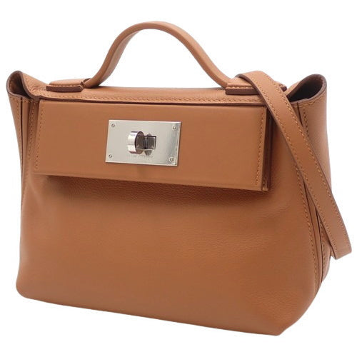 SAC Vin Quatre Mini 21 24/24 Evercolor Vaux Swift Leather with Palladium Hardware and Gold B Stamp