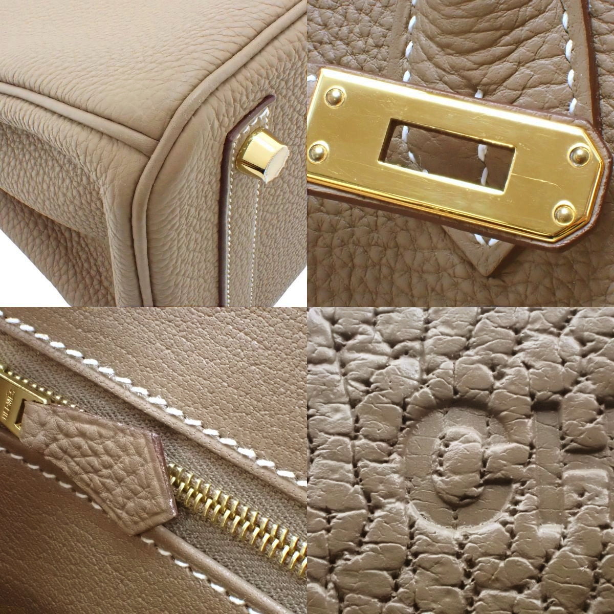 Birkin 25 Togo Etoupe/Etoupe Gold Hardware C Stamp