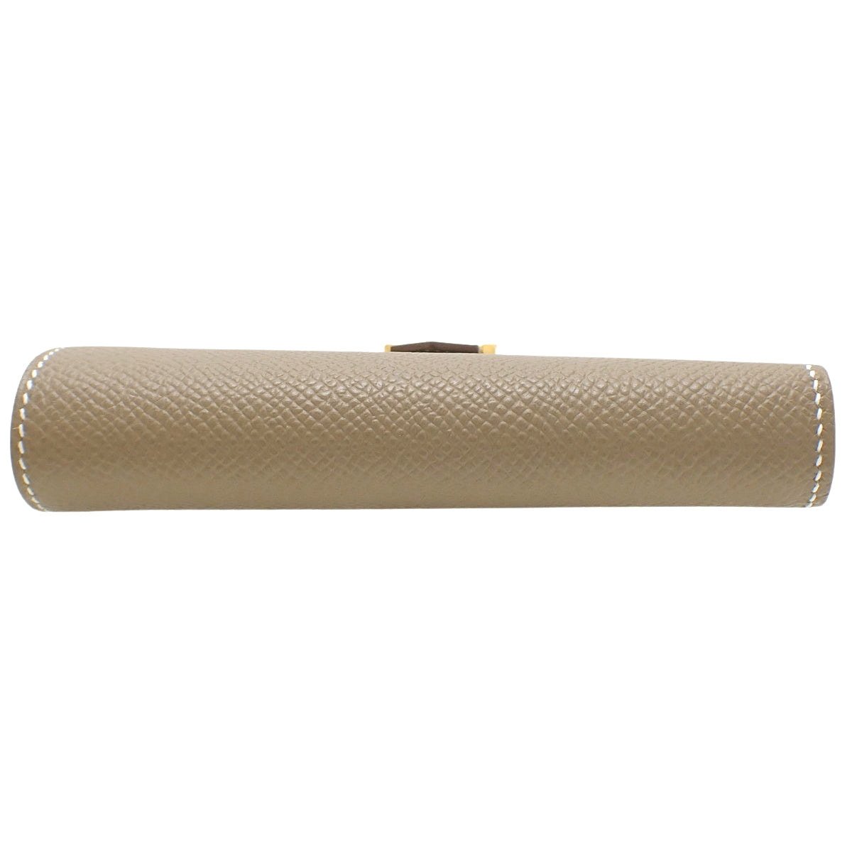 Bearn Compact Etoupe/Etoupe Epsom Leather, Gold Hardware, W Stamp, Bifold, Small Item, Mini Wallet