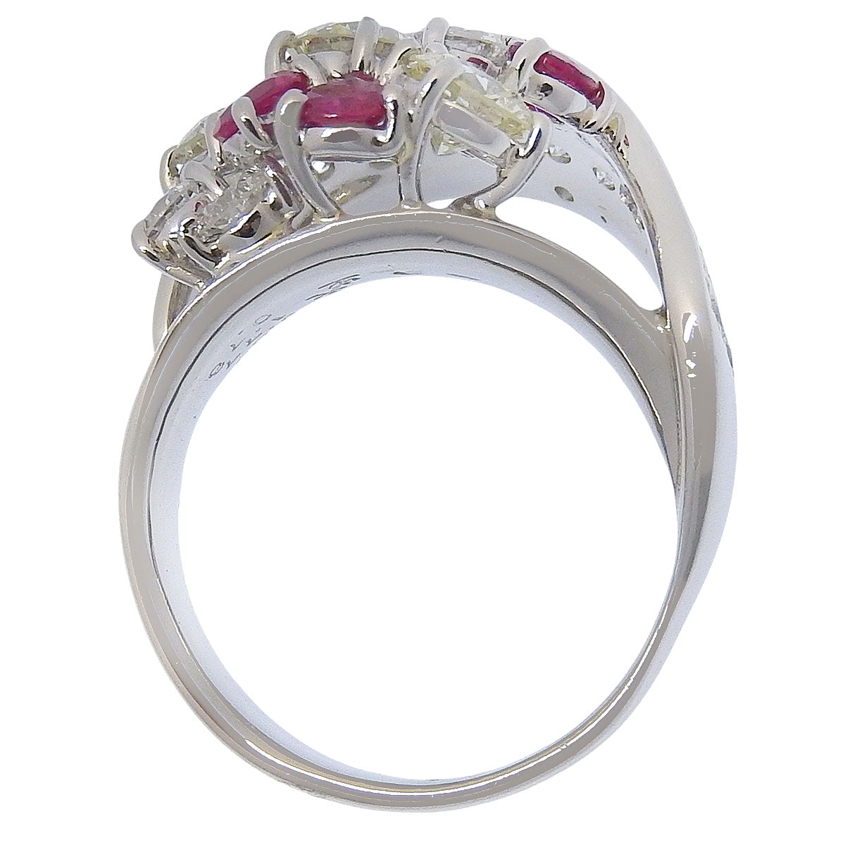 R0.83/D1.77,0.78 红宝石 钻石戒指 Pt900铂金饰品 首饰 铺镶 12(52)号
