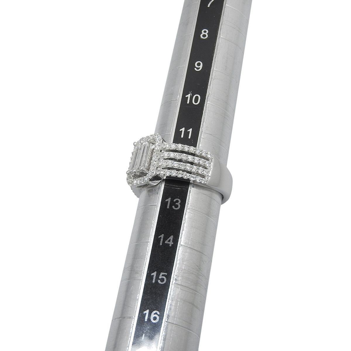 ダイヤモンド スクエアカットリング D1.04 K18 ホワイトゴールド WG