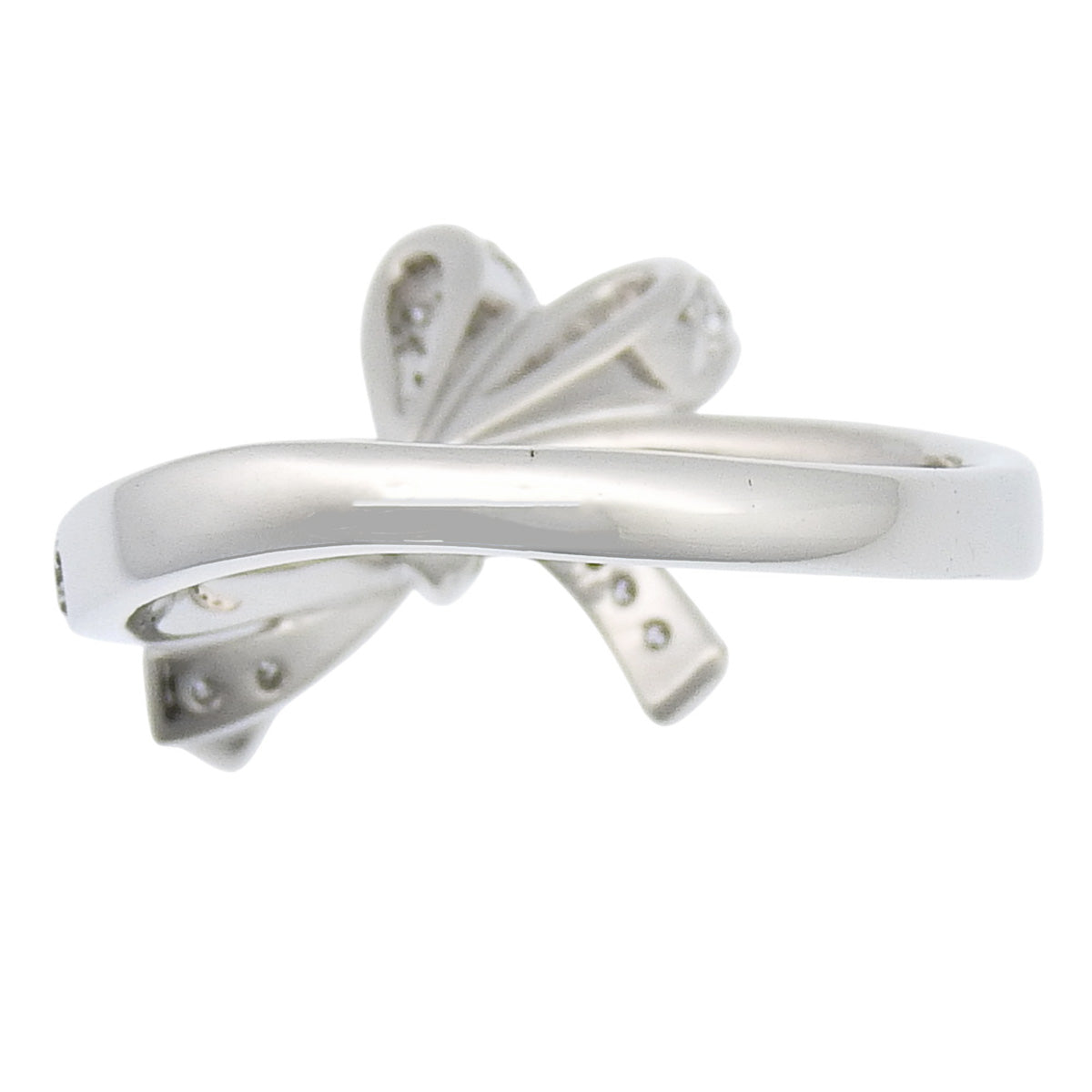 钻石蝴蝶结戒指 D0.459 K18 白金 WG