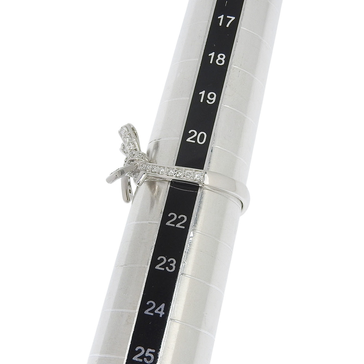 钻石蝴蝶结戒指 D0.459 K18 白金 WG