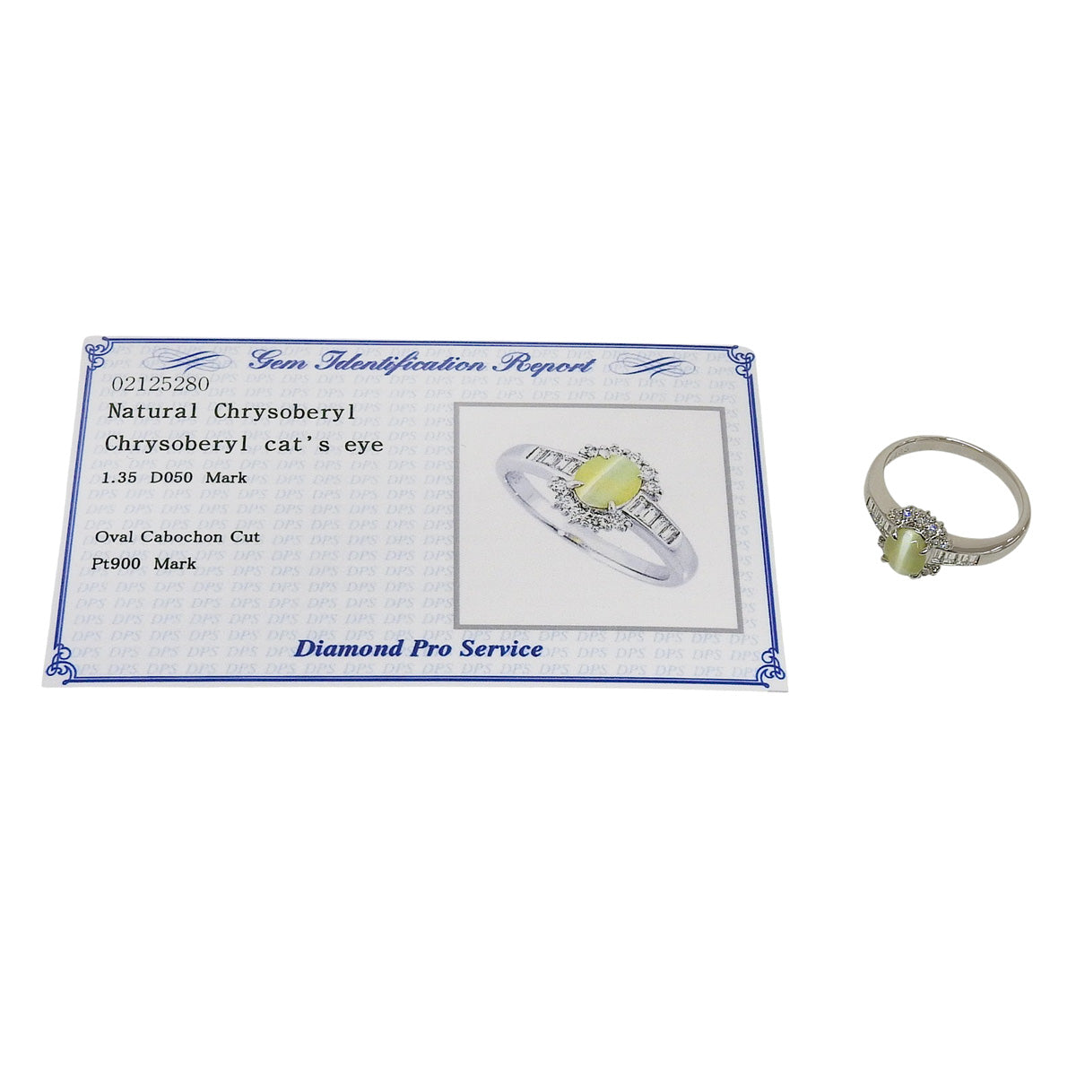 猫眼钻石戒指 CE1.35/D0.50 Pt900铂金