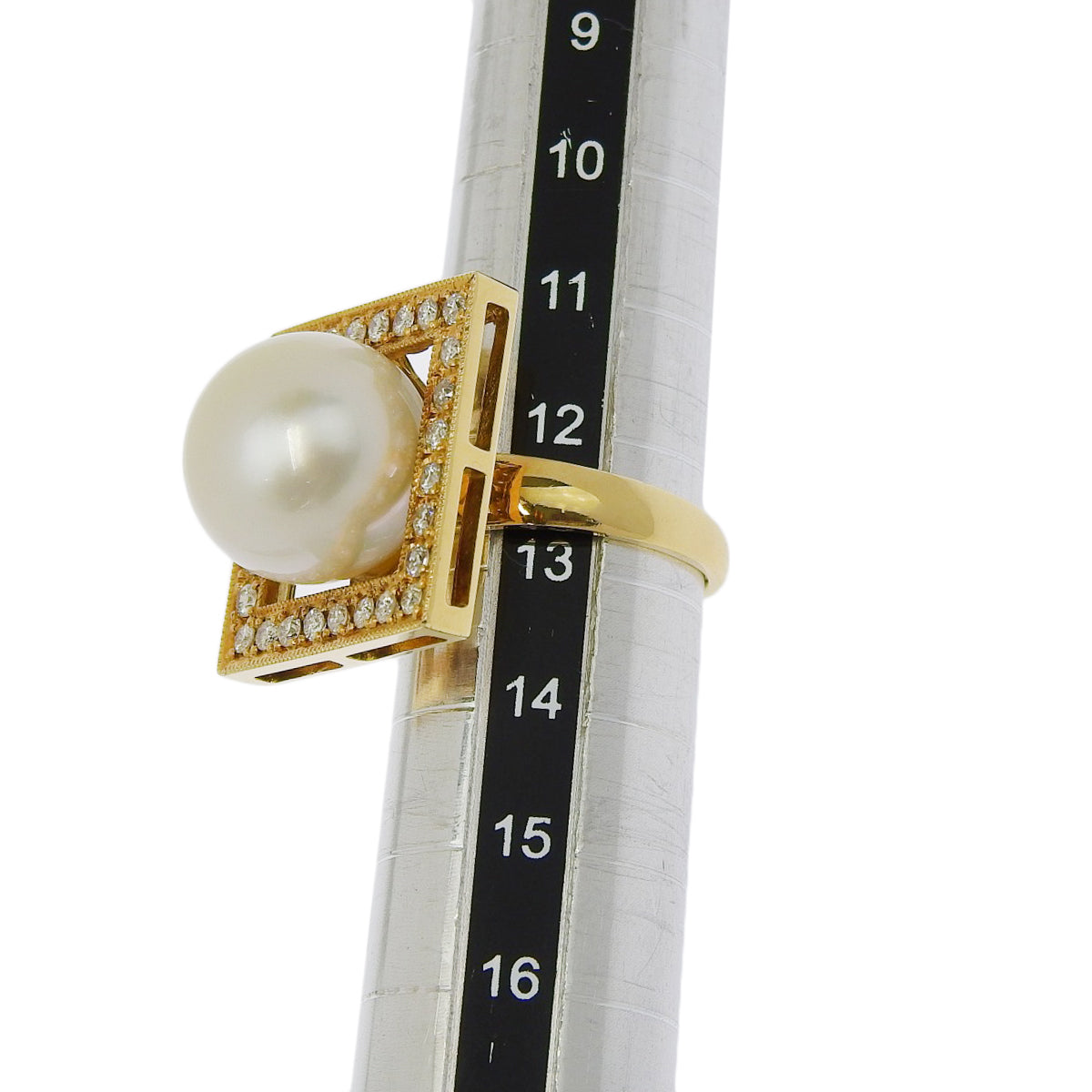 パール ダイヤモンド リング D0.74 K18 イエローゴールド YG アクセサリー ジュエリー 真珠