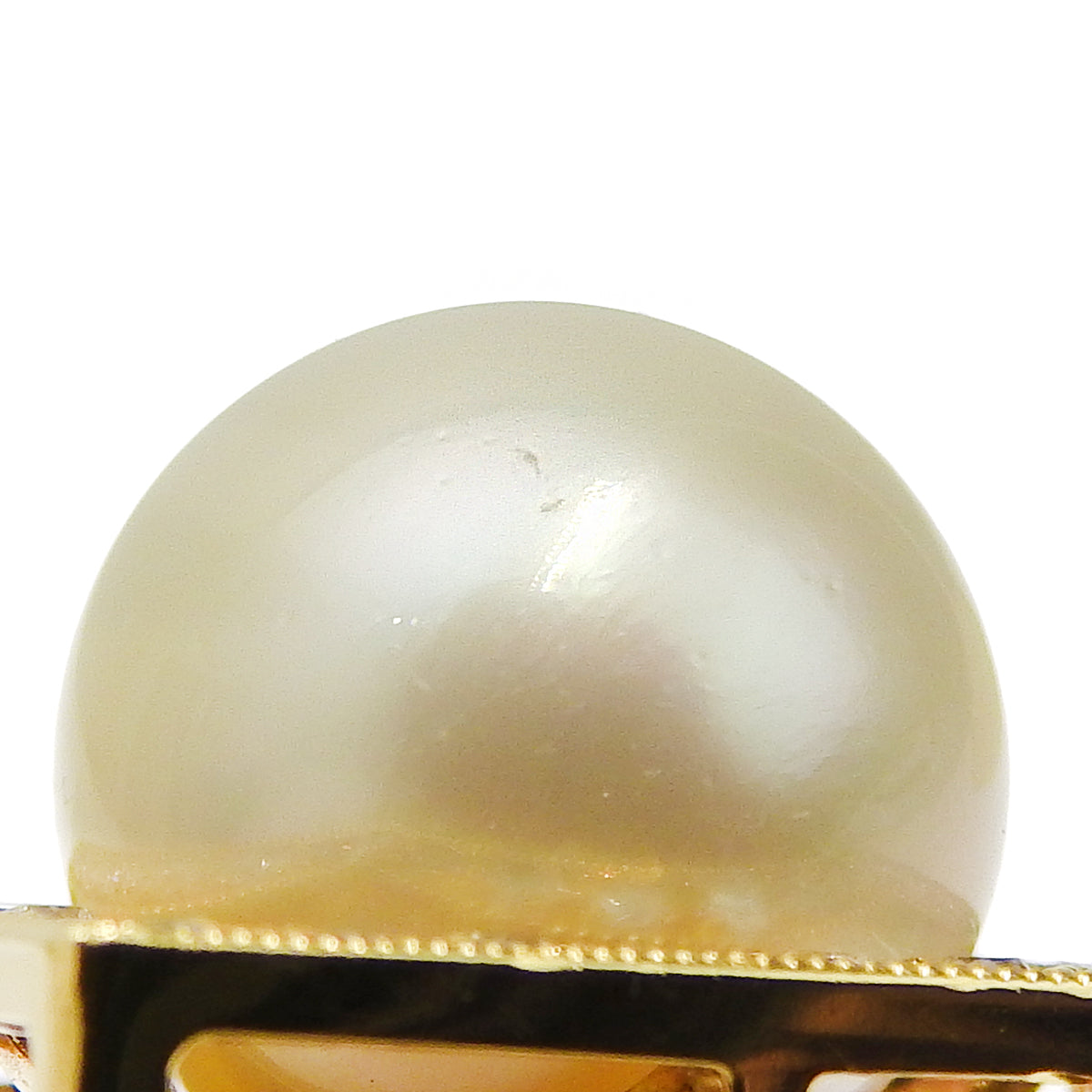 珍珠钻石戒指 D0.74 K18 黄金 YG 配饰 珠宝