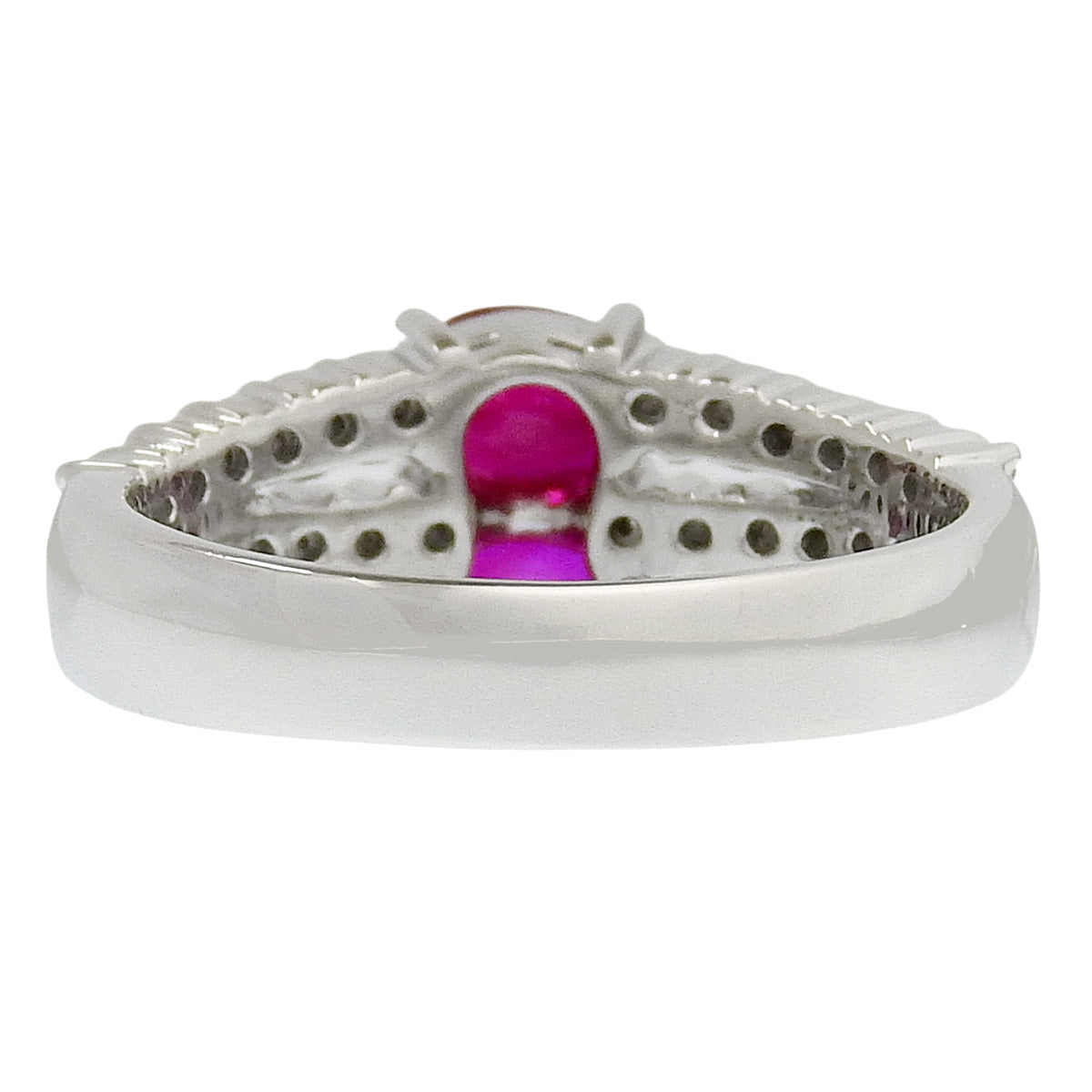 红宝石钻石戒指 R1.11/D0.43 Pt950铂金