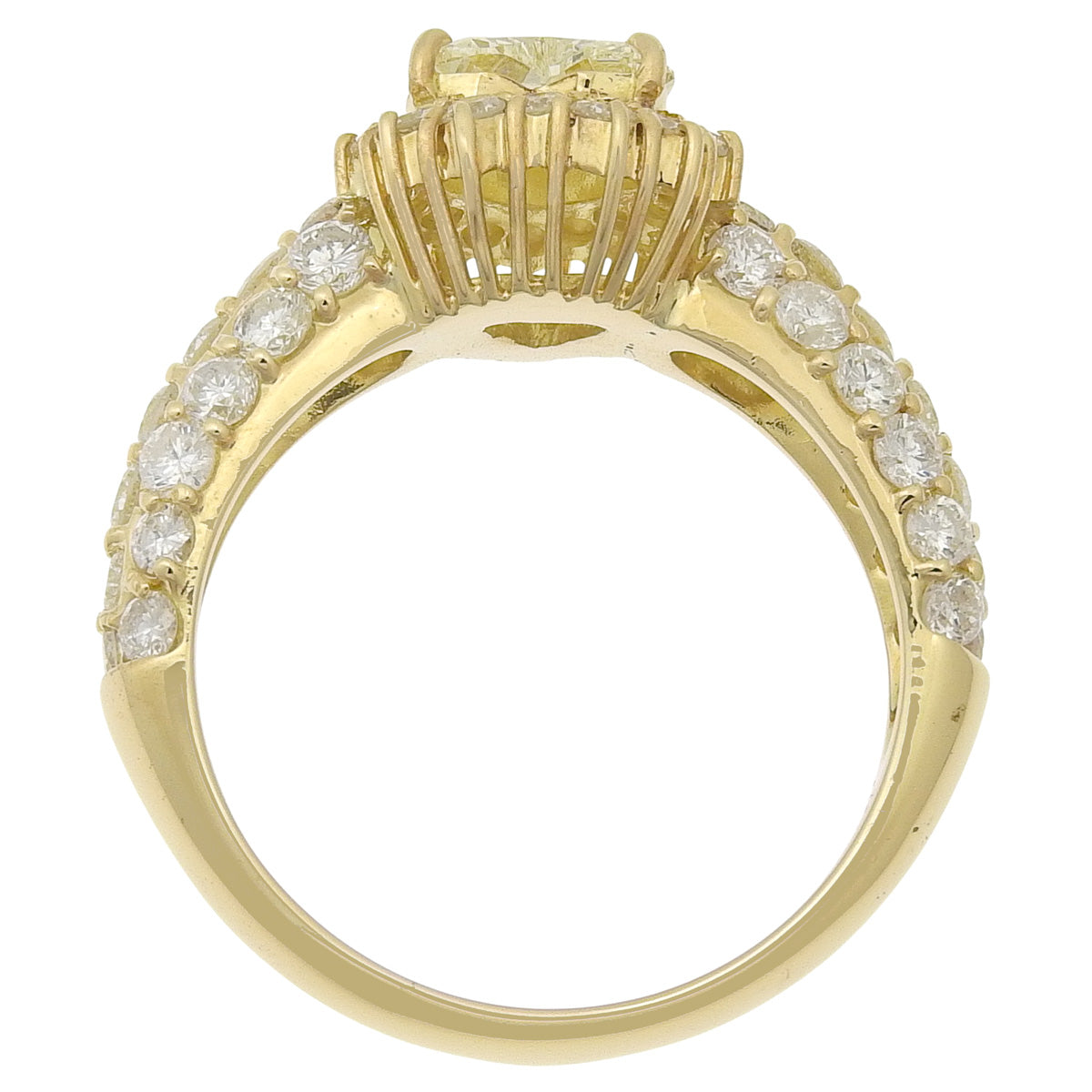 ハート ダイヤモンド リング D0.579,1.34 K18 イエローゴールド YG