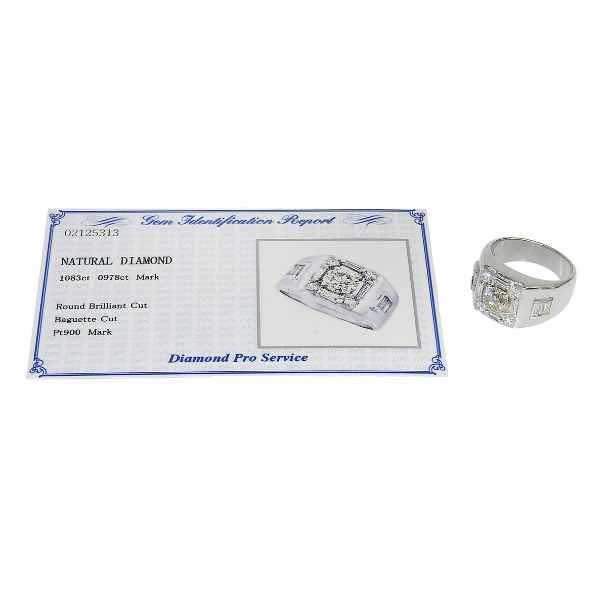 钻石戒指 D1.083,0.978 Pt900铂金