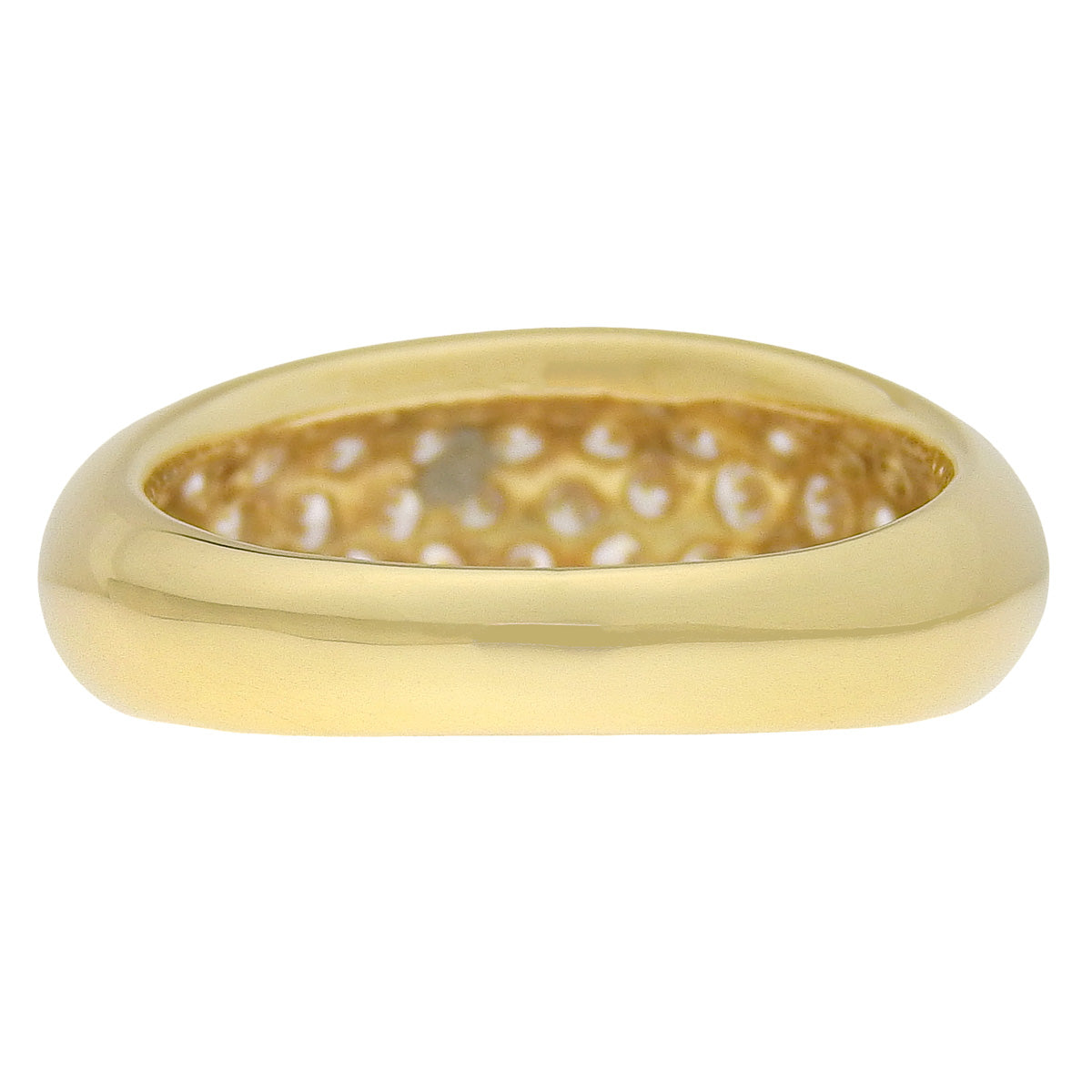 Diamond ring, 1.51 carats, 18k yellow gold, pave setting.
