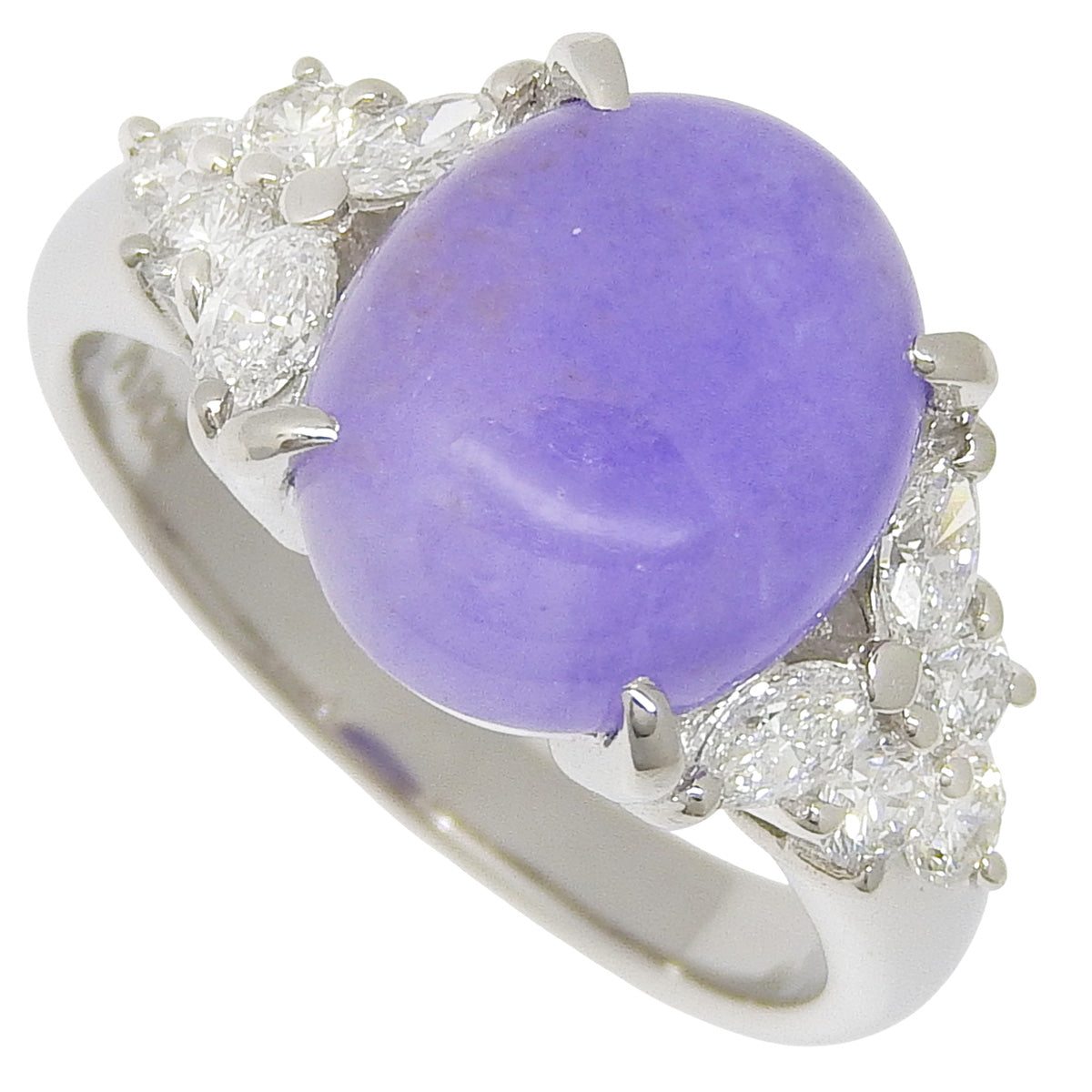 Lavender Jadeite Ring, LH4.86/D0.64, Pt900 Platinum, Jade, Jadeite