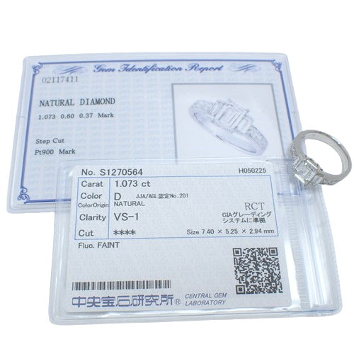 Diamond Ring D1.073,0.60,0.37 Pt900 Platinum