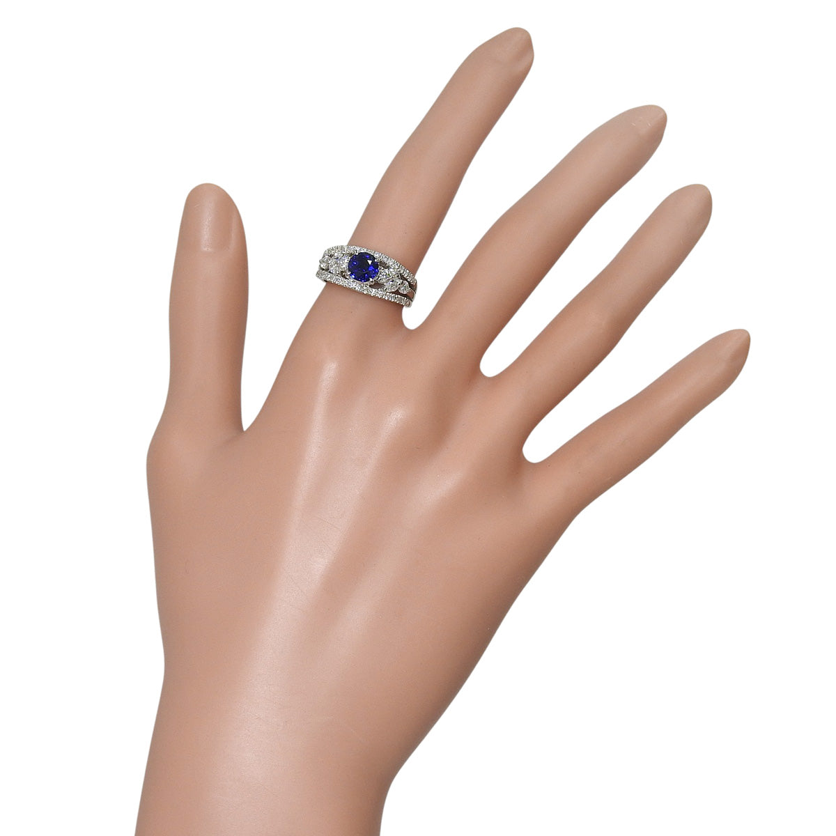 Sapphire and Diamond Ring, Sapphire 1.324ct, Diamond 0.76ct, Platinum 900, Accessory, Jewelry