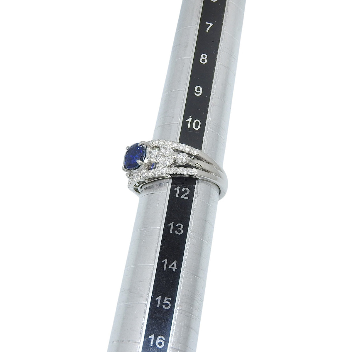 蓝宝石钻石戒指 S1.324/D0.76 Pt900铂金饰品珠宝